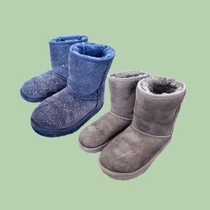 Two Pairs of UGG Classic Short Boots Navy and Gray